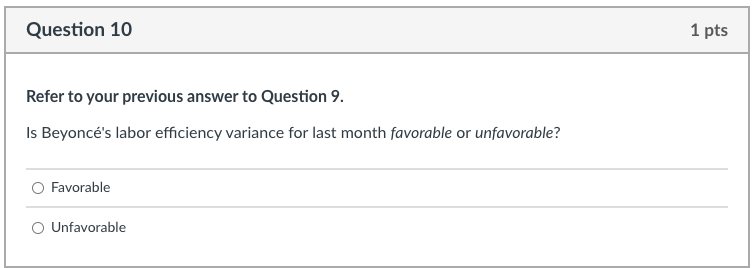 + Rate Variance O DL: Labor Rate Variance + Labor Activity VarianceQuestion