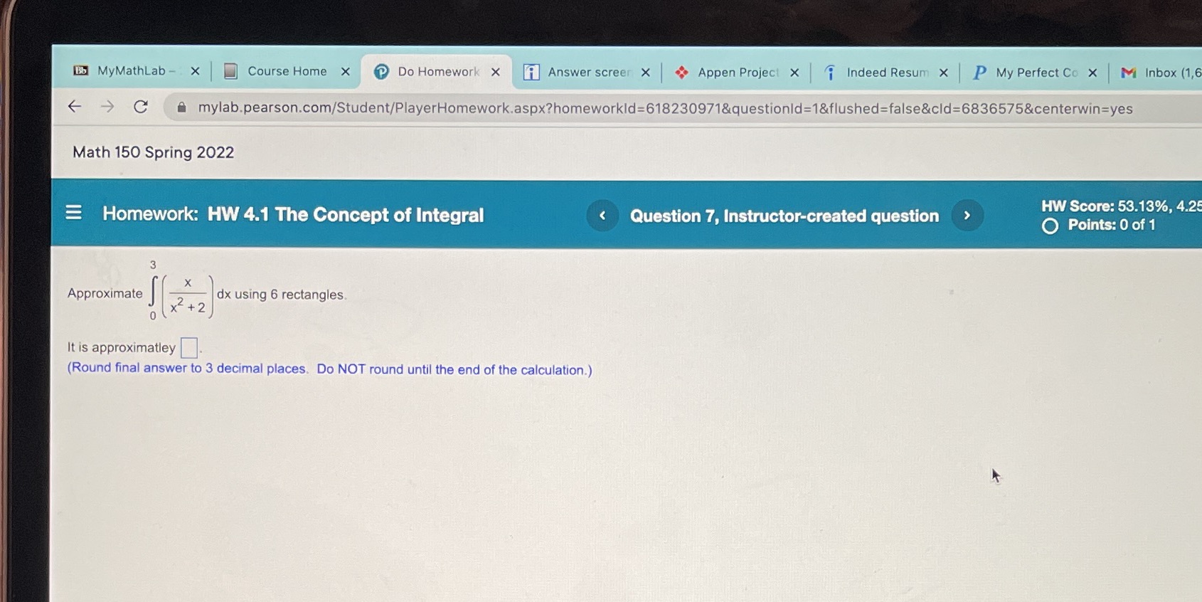 Bb MyMathLab - x Course Home X Do Homework X Answer
