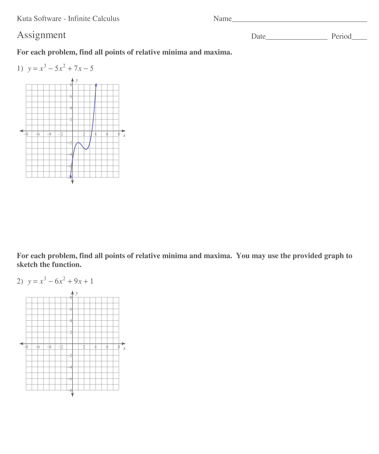  Kuta Software - Infinite Calculus Name Assignment Date Period For each