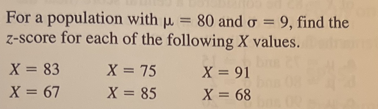  For a population with u = 80 and o = 9,