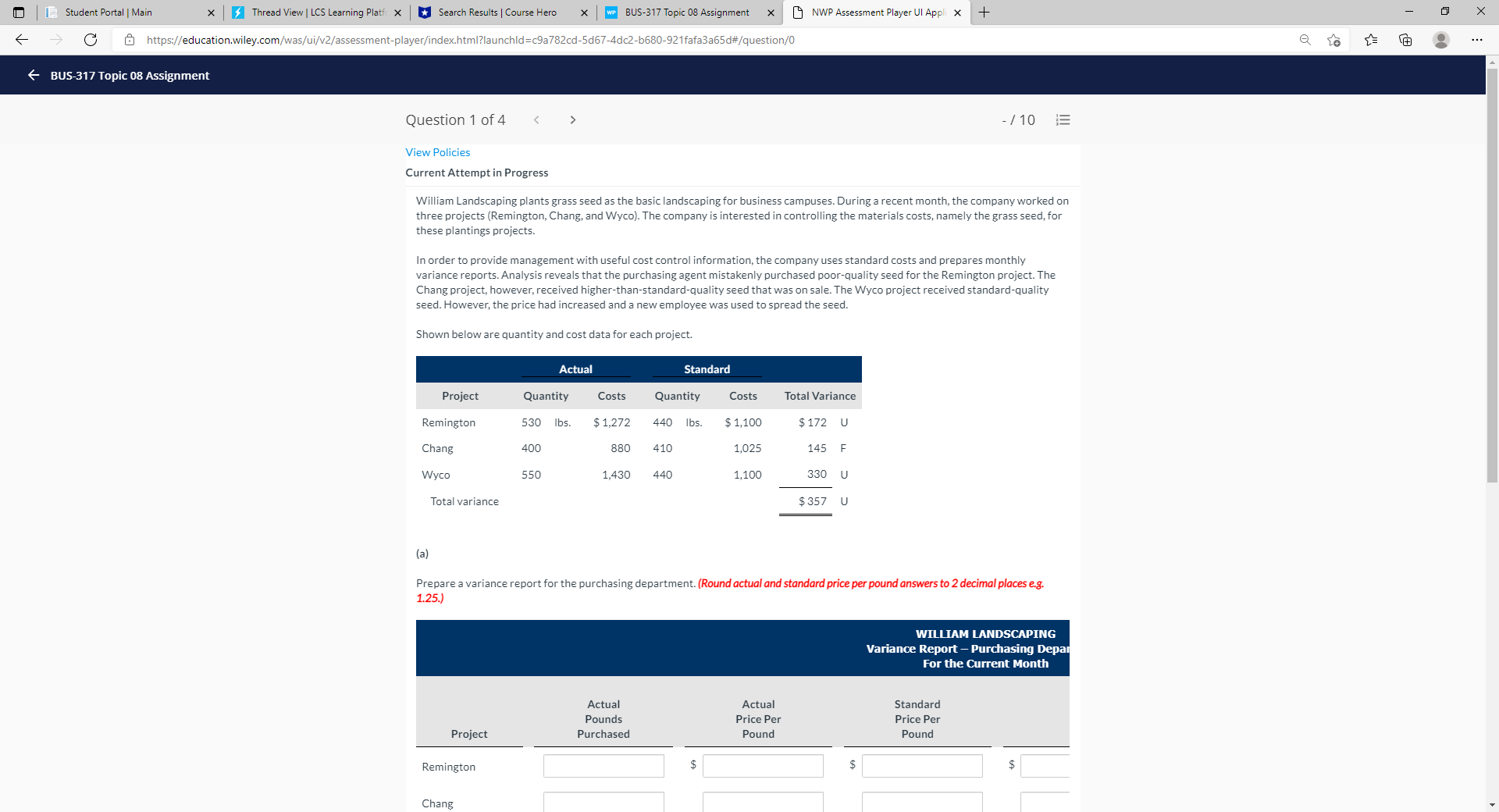 * NWP Assessment Player UI Appli x + X | Student