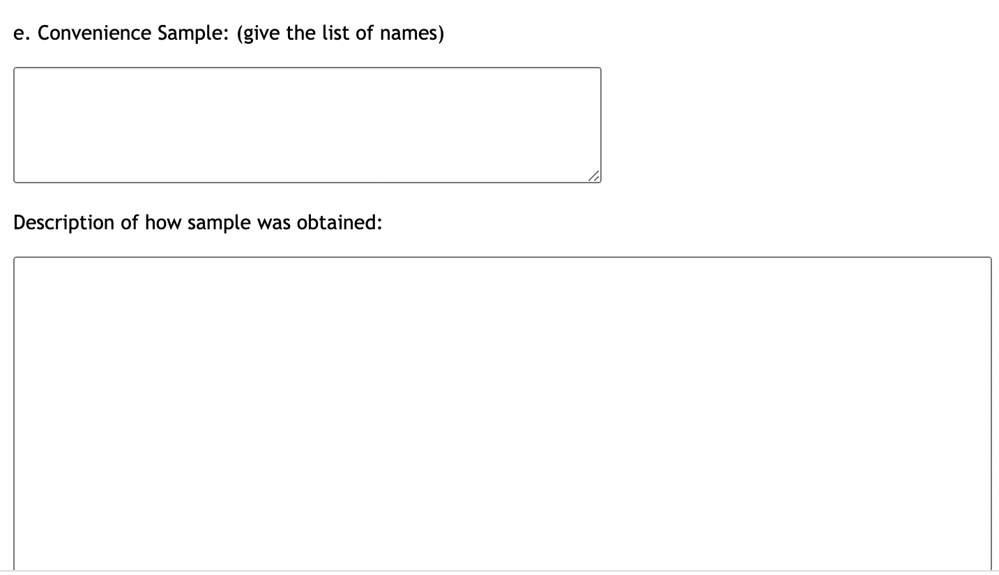 explanation of how you arrived at the answer. a. Simple Random Sample: