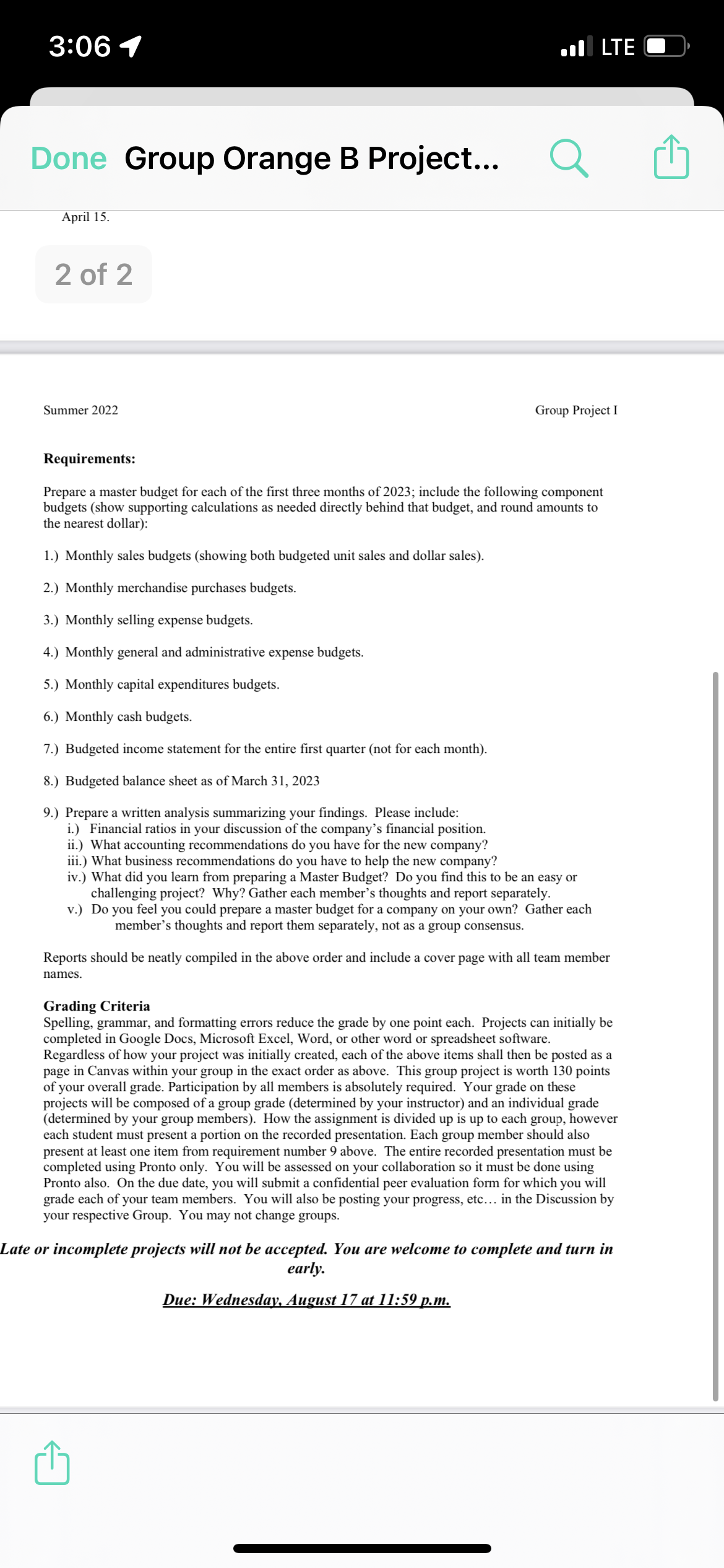 For the Quarter Ending, March 31, 2023 Month For the Jan Feb