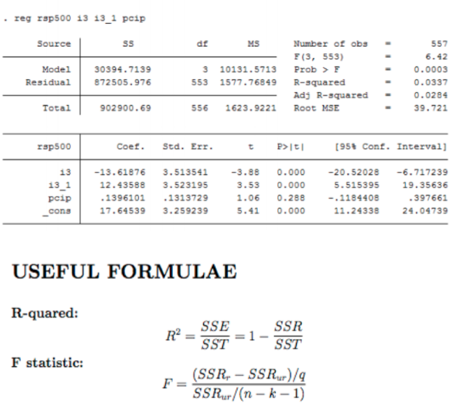 (rsp500), the re- turn on three-month T-bills (13) and the percentage change