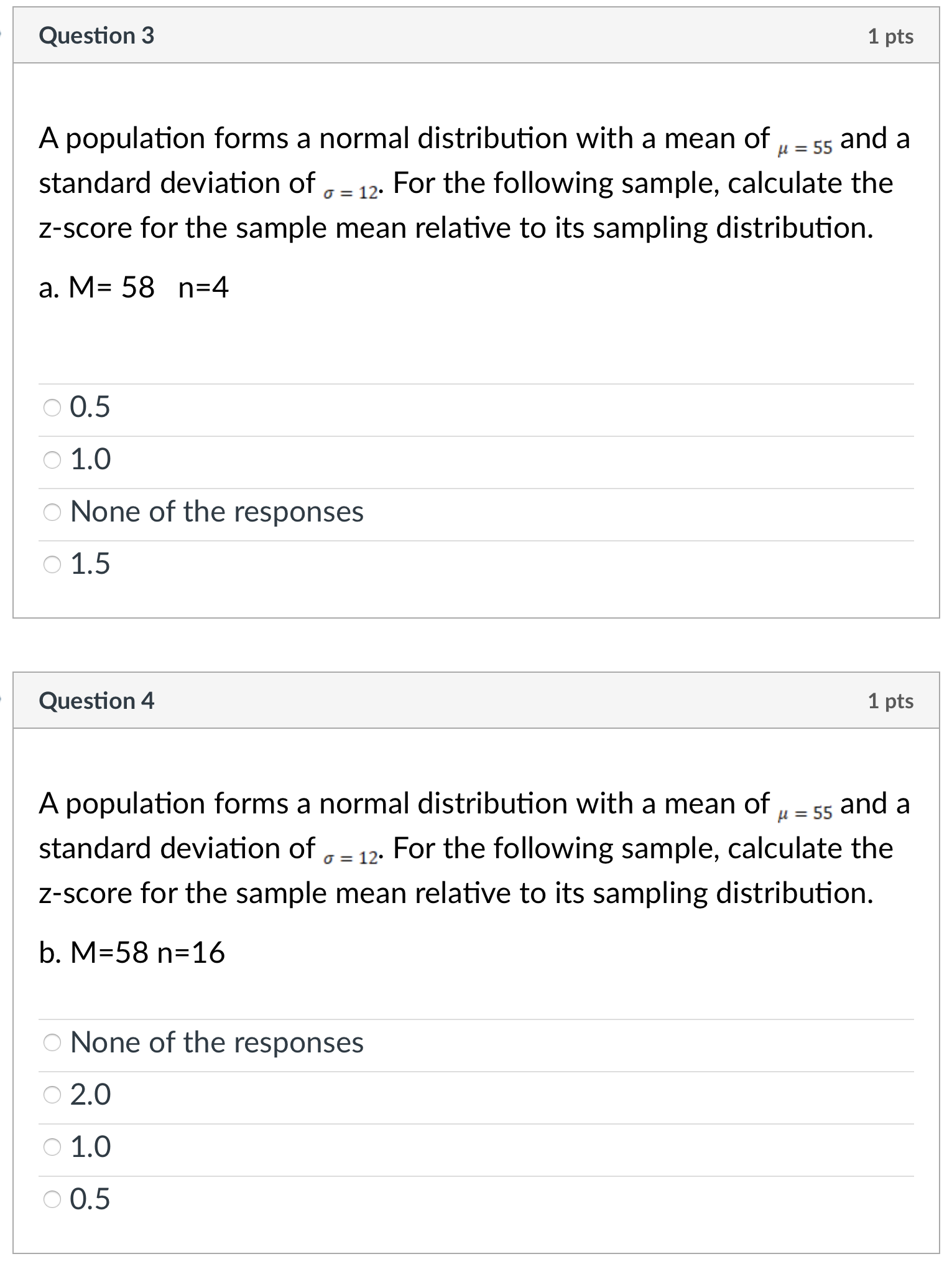 of =45 and a standard deviation of =10, what is the standard