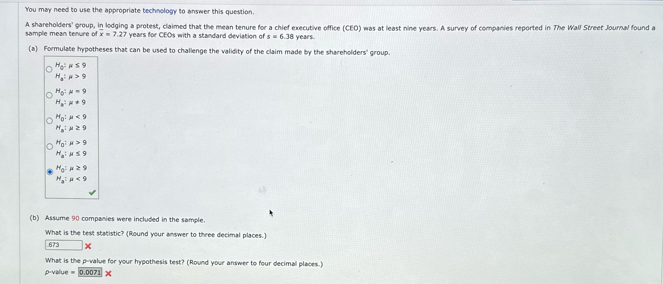 Need help with test statistic please You may need to use the