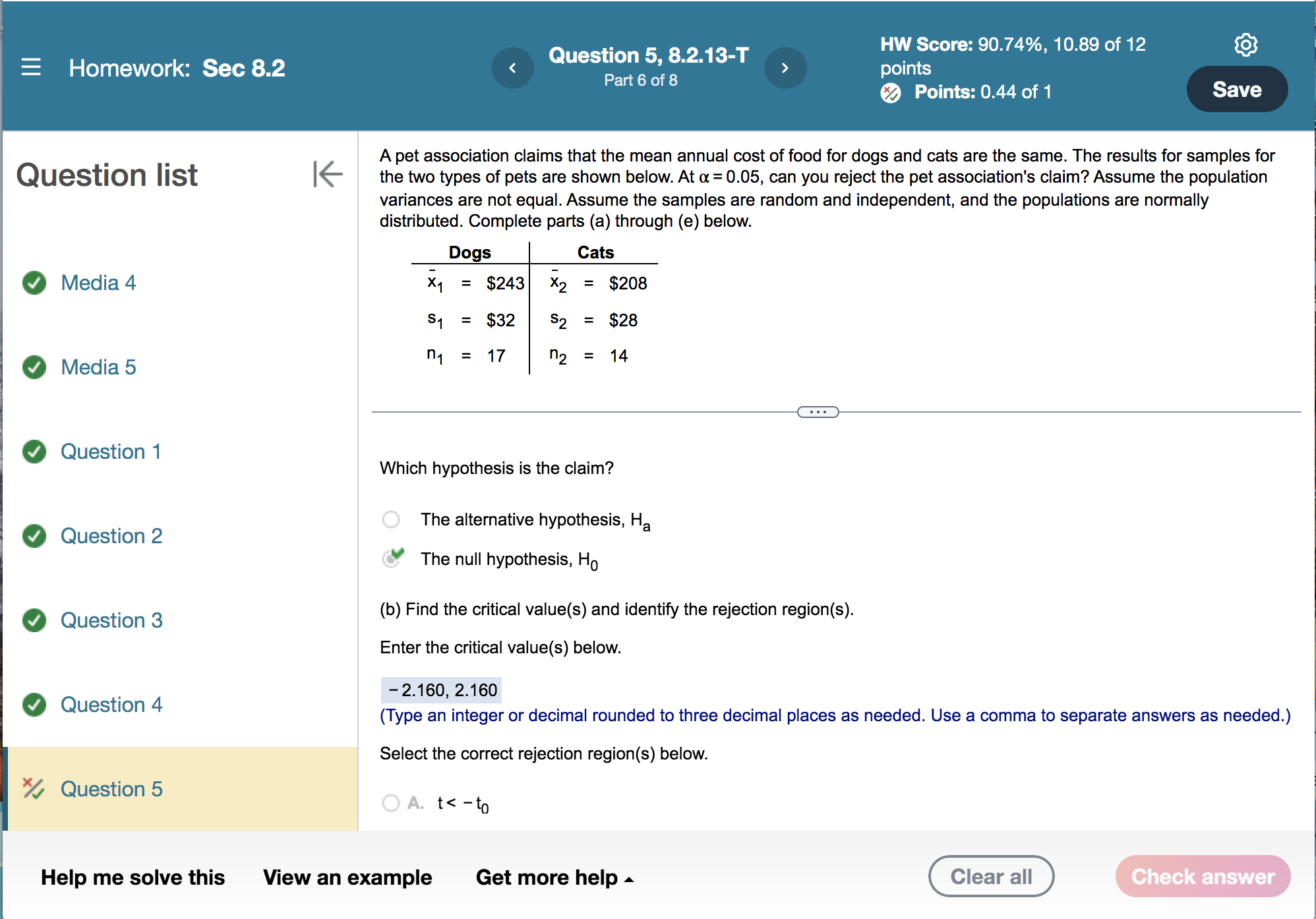 8.2 Hw Score: 90.74%, 10.89 of 12 (:6) points @ Points: 0.44