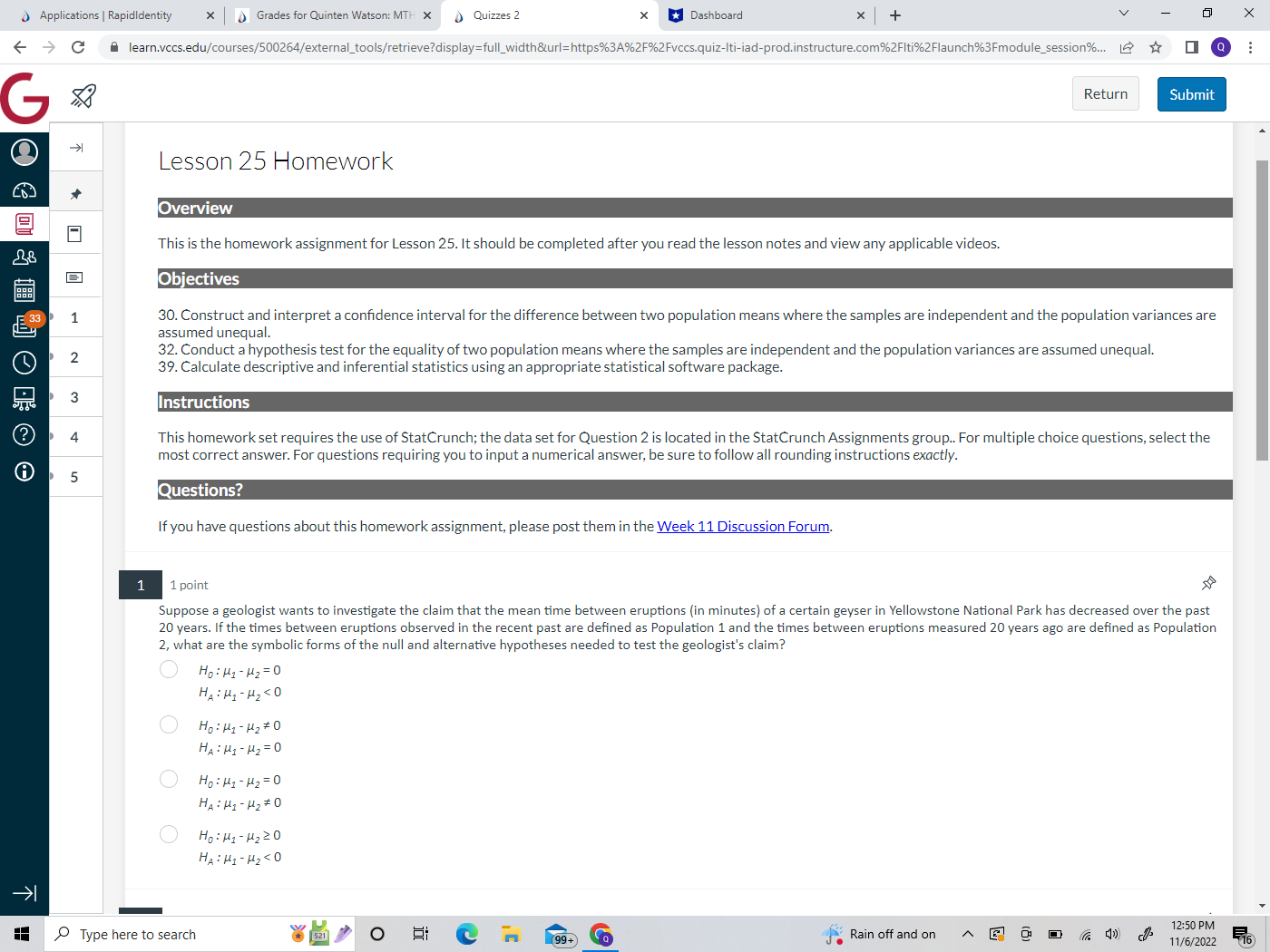  Applications | RapidIdentity * | Grades for Quinten Watson: MTH X