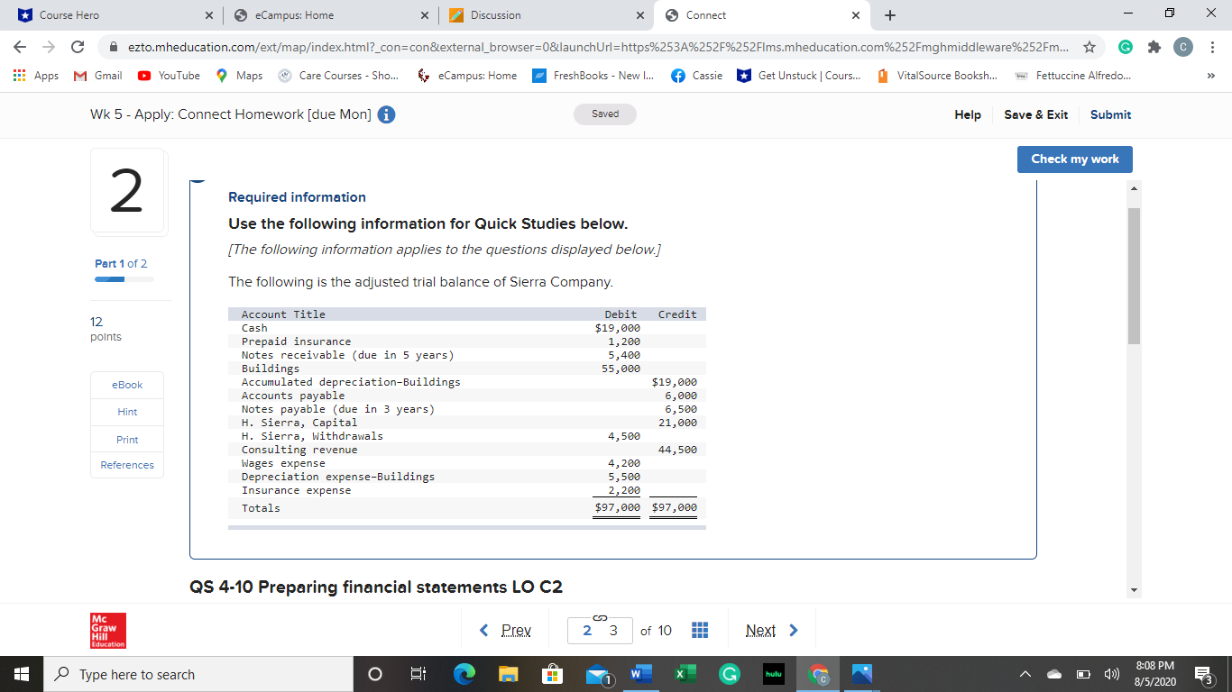 please help with the problem below Course Hero X 5 eCampus: Home