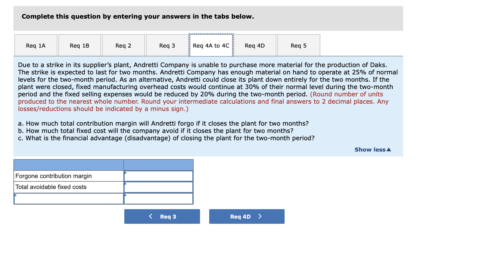 level of activity are given below: Direct materials $ 6.50 Direct labor