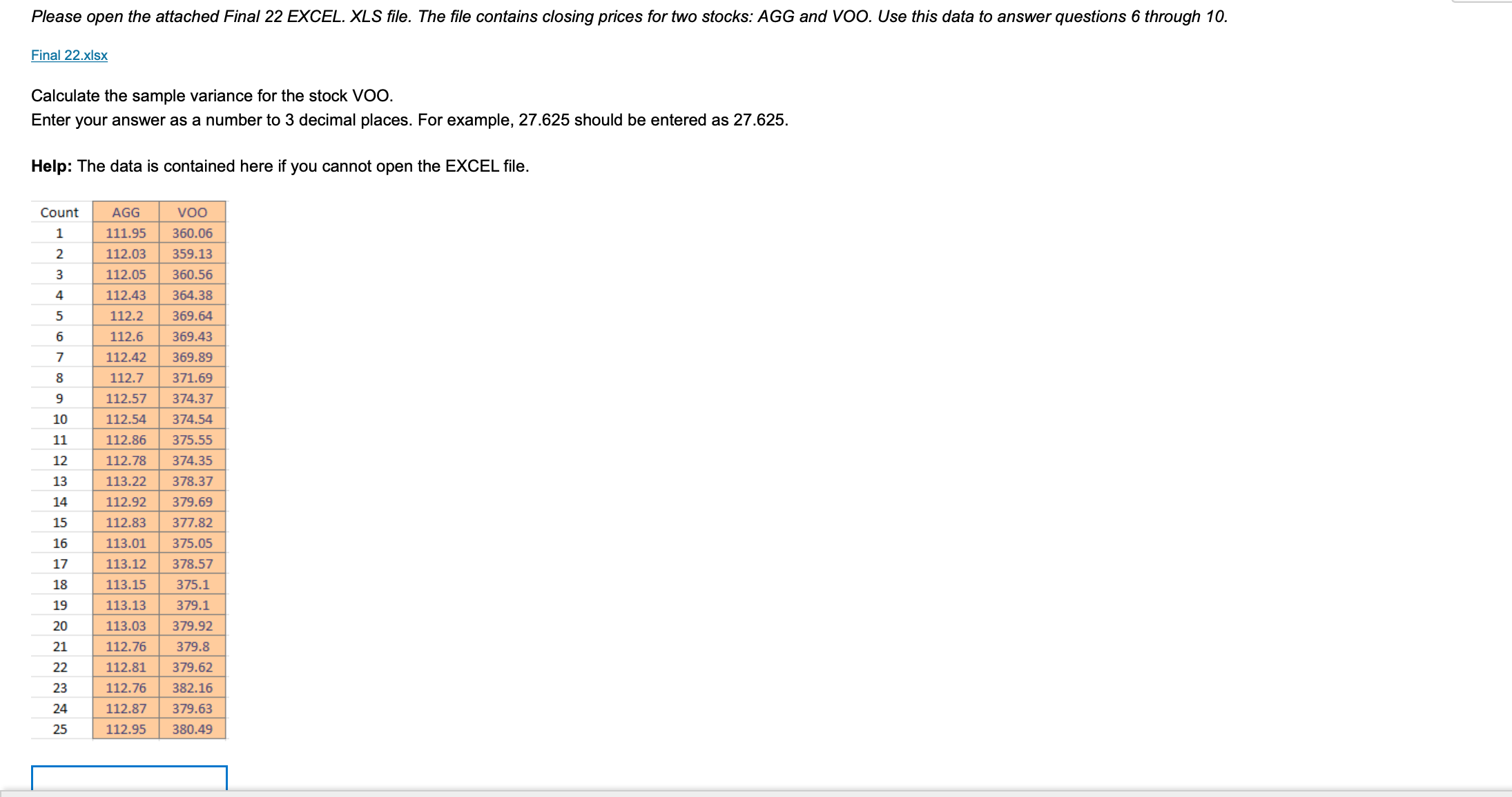 Please open the attached Final 22 EXCEL. XLS file. The file