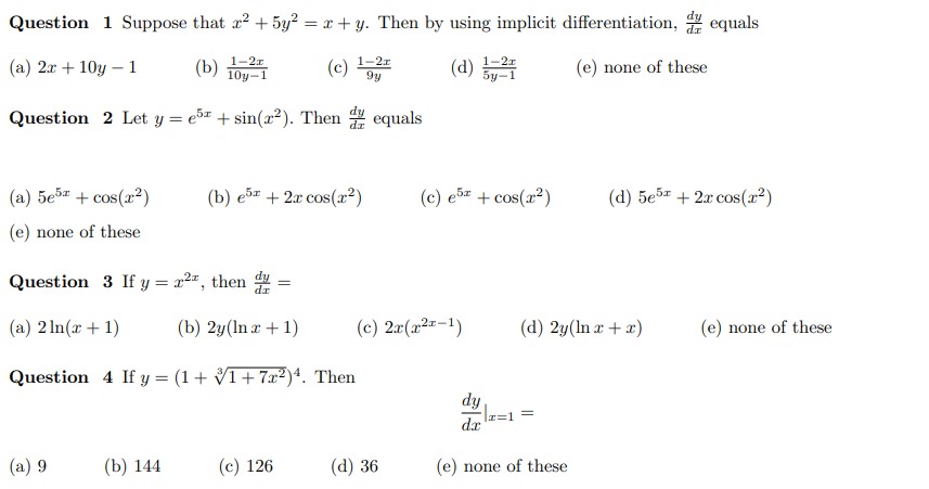  Question 1 Suppose that x2 + 5y? = r + y.