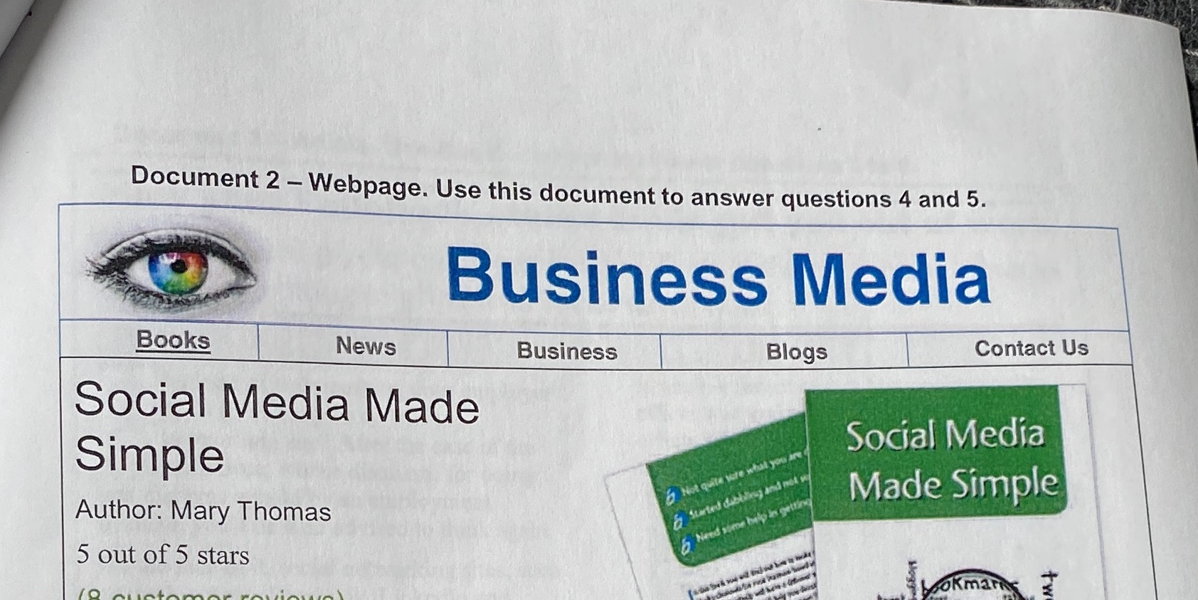  Document 2 - Webpage. Use this document to answer questions 4