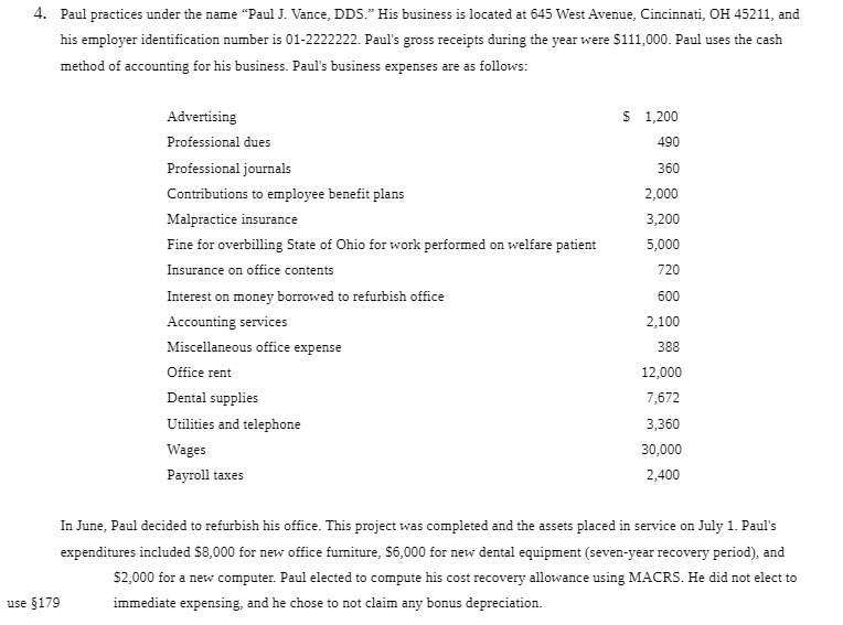  4. Paul practices under the name "Paul J. Vance, DDS." His