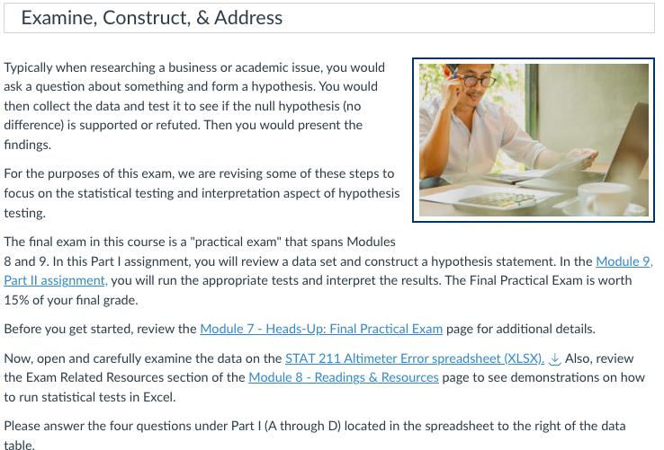  Examine, Construct, & Address Typically when researching a business or academic