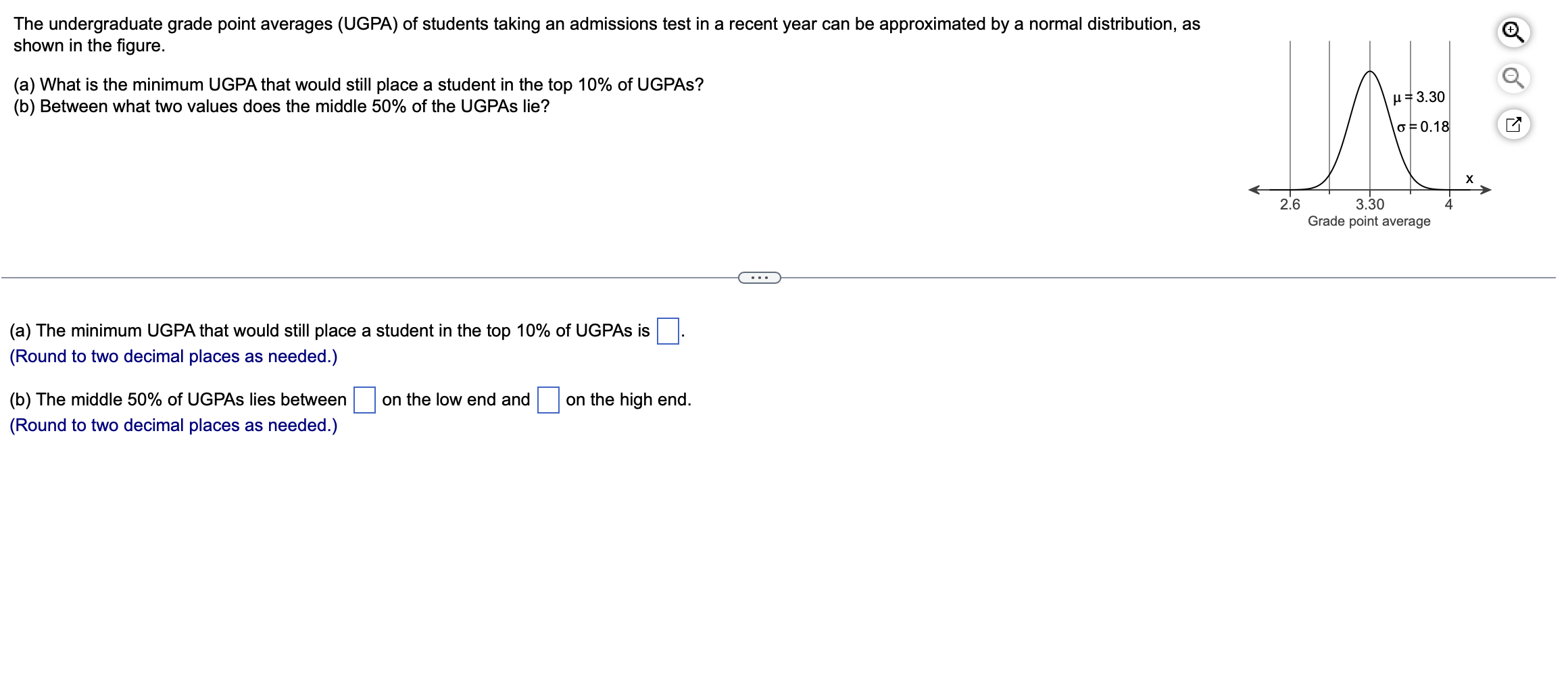 = 50 and standard deviation 6 = 7. Find the indicated probability.