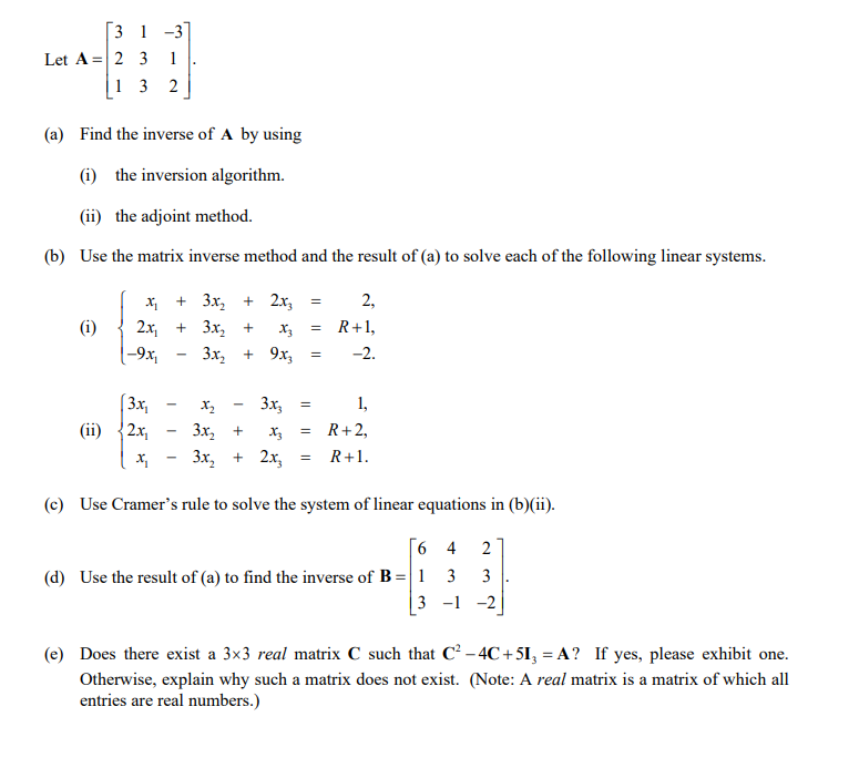 w -3 Let A = 2 3 1 1 3 N