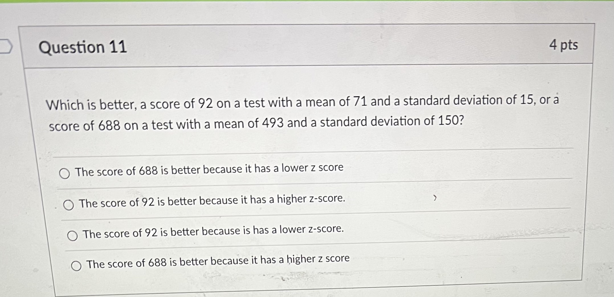 i. i Question 12 4.pts The mean time at a certain school