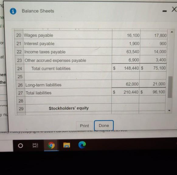 indirect method. Prepare the statement one section at a time. (Use parentheses