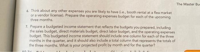 this activity, you will be creating budgets for a single product for