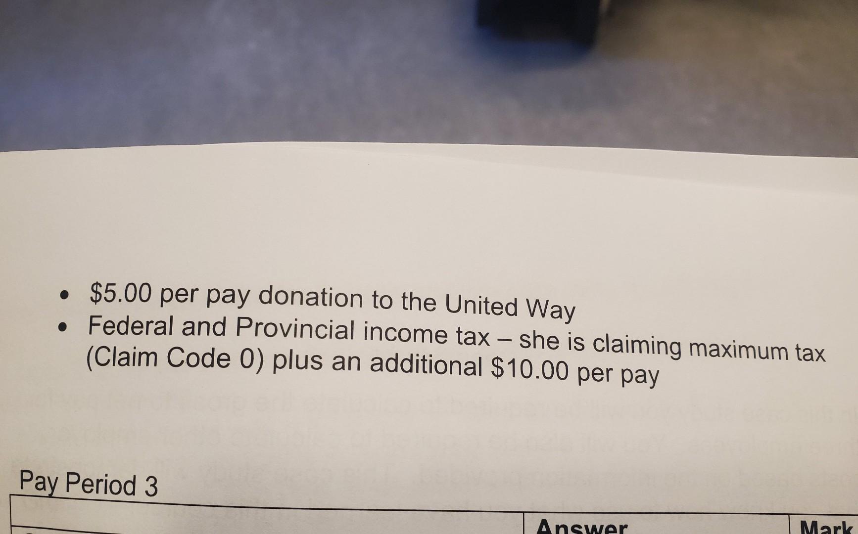 to net pay for three employees. You will also be required to