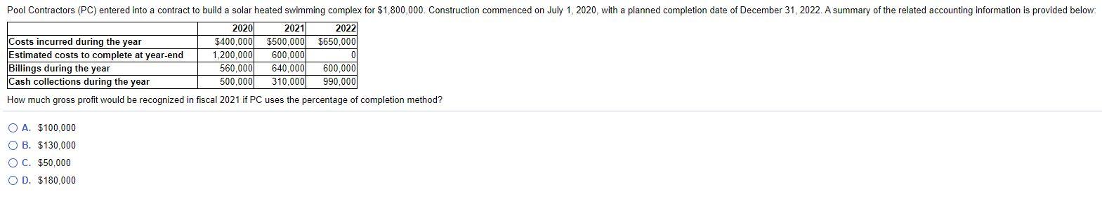 Pool Contractors (PC) entered into a contract to build a solar heated