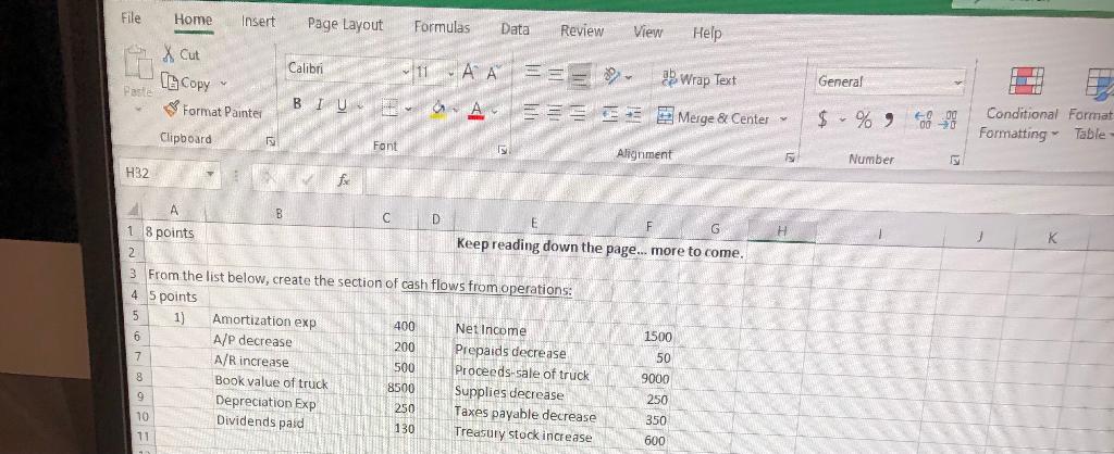 File Home Insert Page Layout Formulas Data Review View Help Cut Calibri