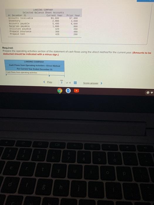 31 of the current and prior years follow. LANSING COMPANY Income Statement