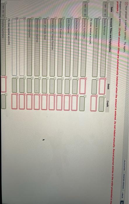 CALCULATOR PRINTER VERSION +BACK Your answer is partially correct. Try again. Prepare