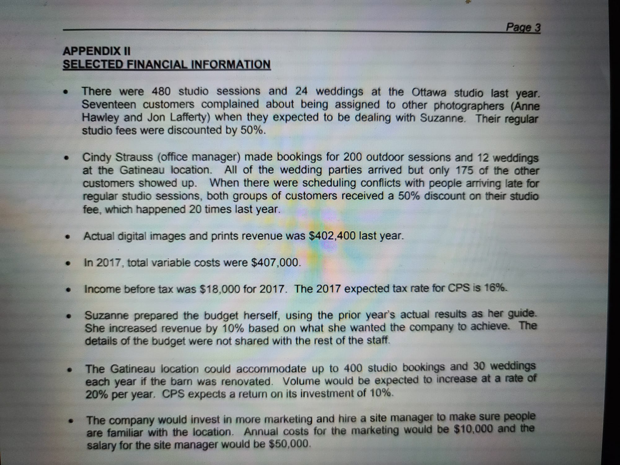 revenue centers Open with Google Docs Page 2 APPENDIX I 2017 BUDGET