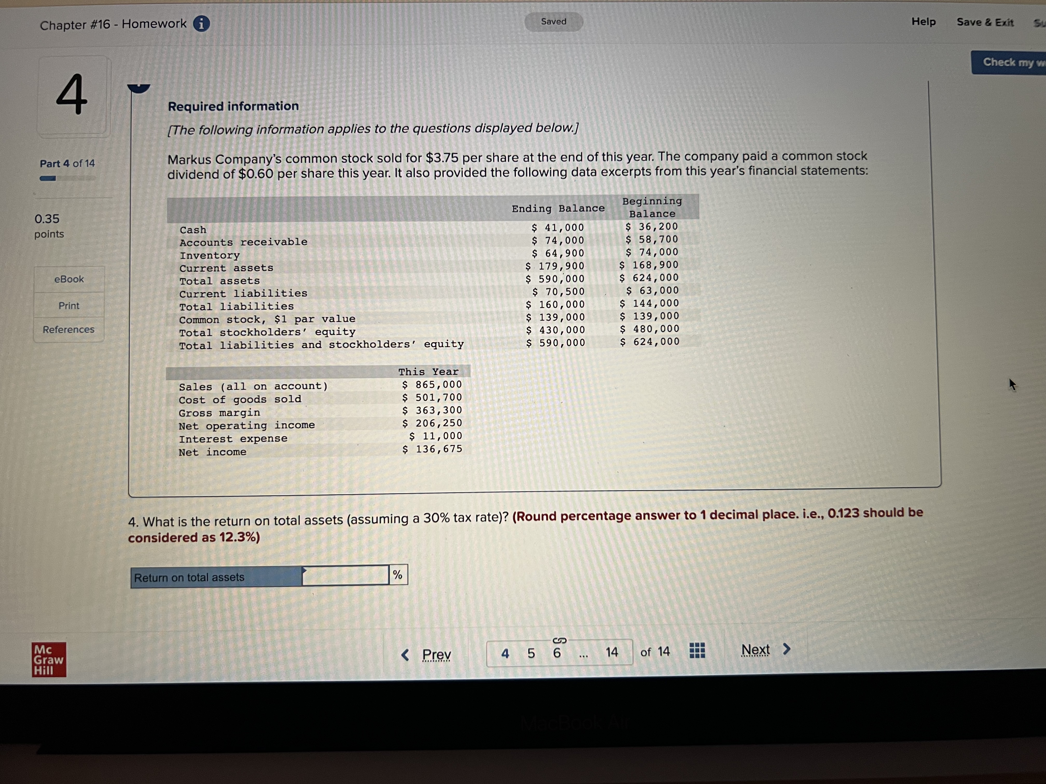 for $3.75 per share at the end of this year. The company