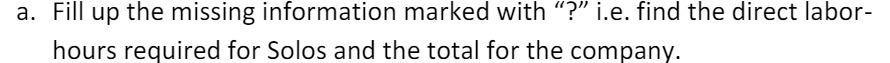  a. Fill up the missing information marked with "?" i.e. find
