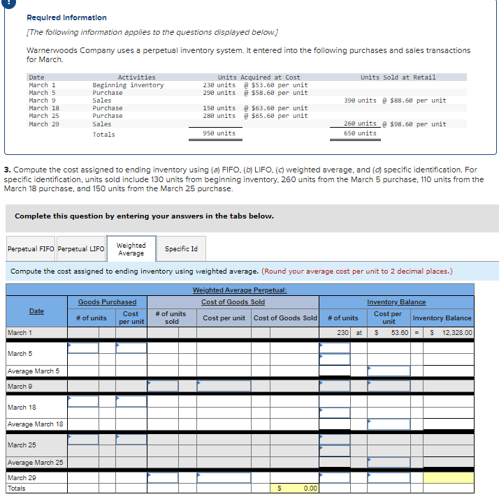 3. Compute the cost assigned to ending inventory using (8) FIFO. LIFO.