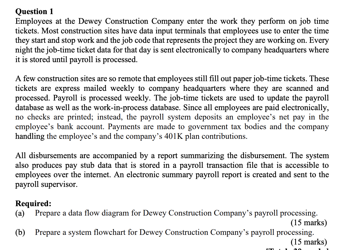 Please create the chart so I can compare my charts Question 1