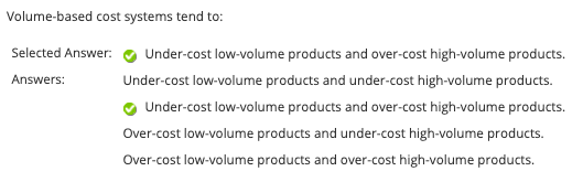 the selected answer. Let's say, If total cost pool is stable and