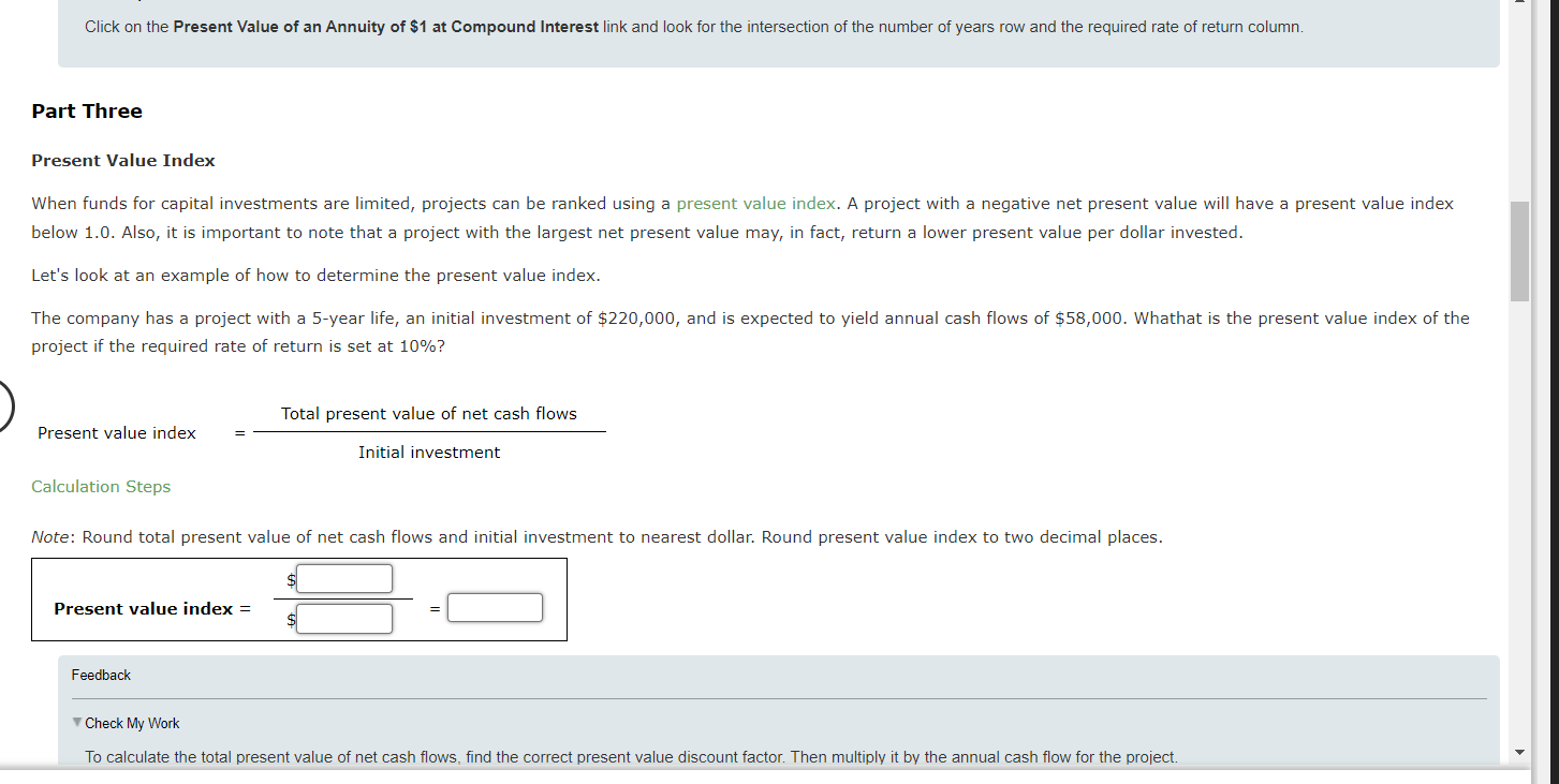 evaluation methods that use present values are (1) Net present value method