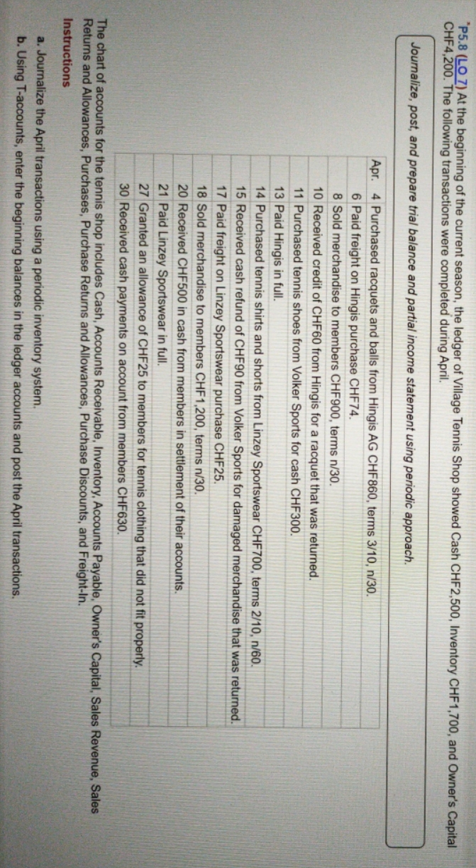 help, There are two more questions "P5.8 (LO 7) At the beginning