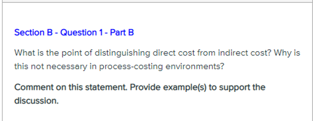  Section B - Question 1 - Part B What is the