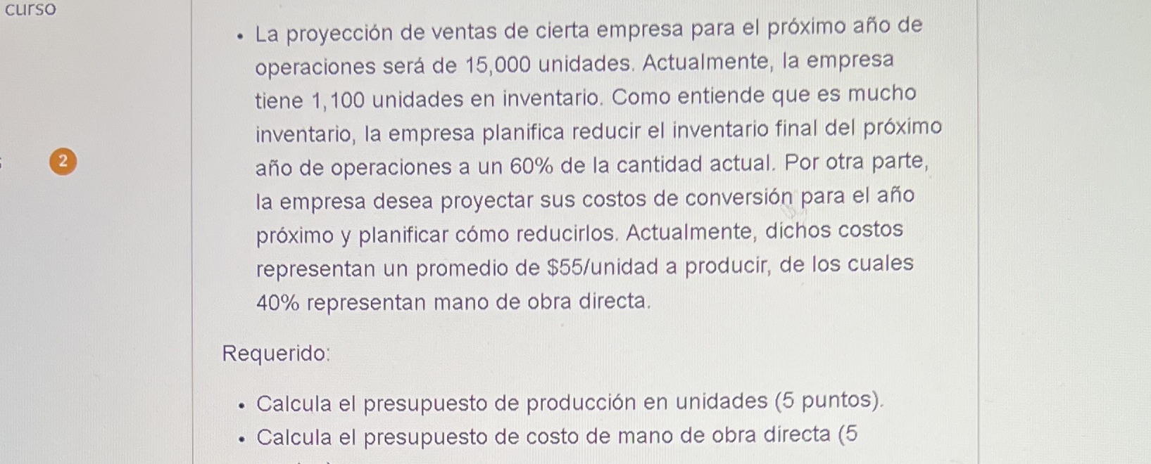 curso La proyeccin de ventas de cierta empresa para el proximo affo