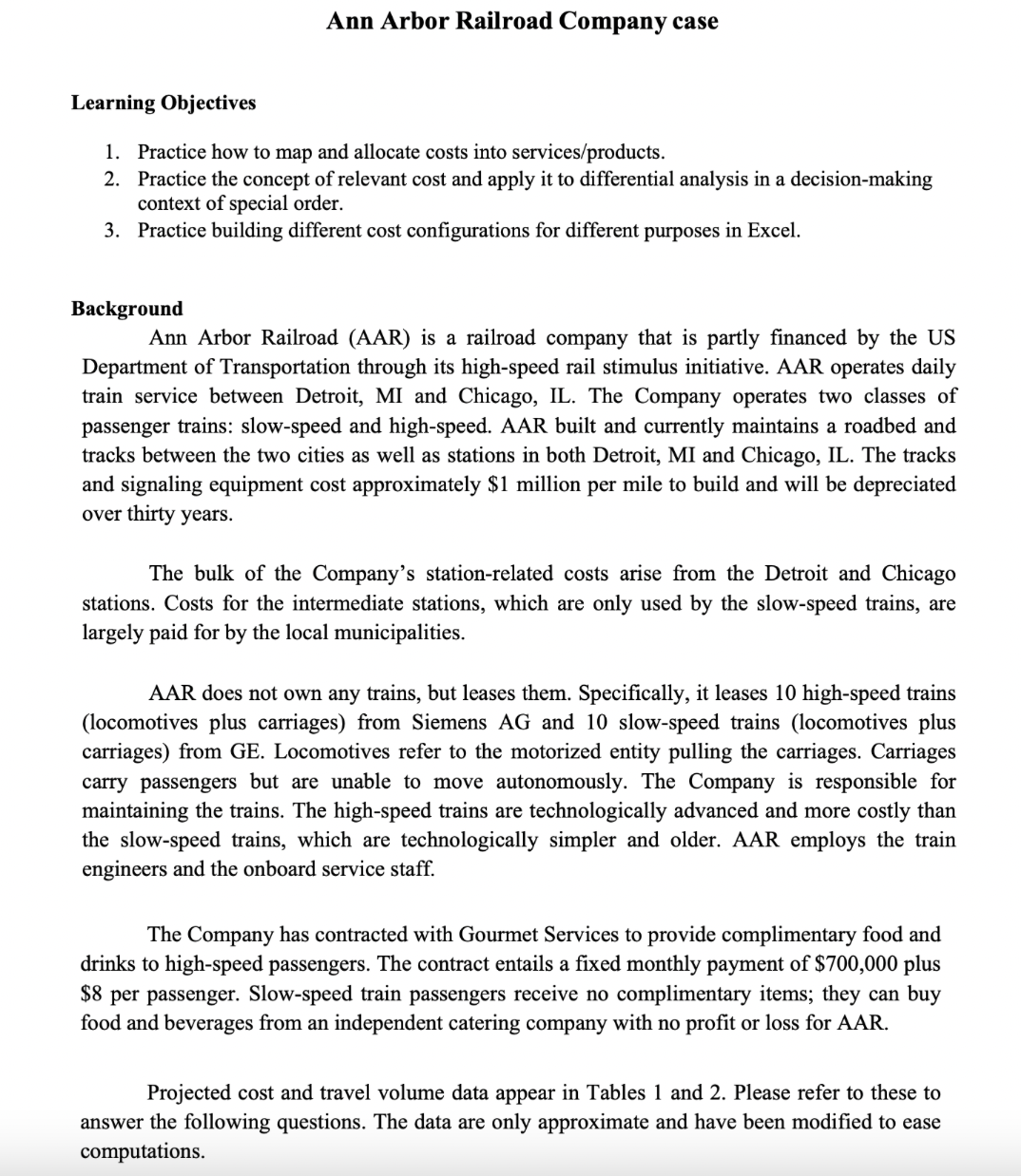 Ann Arbor Railroad Company case Learning Objectives 1. Practice how to