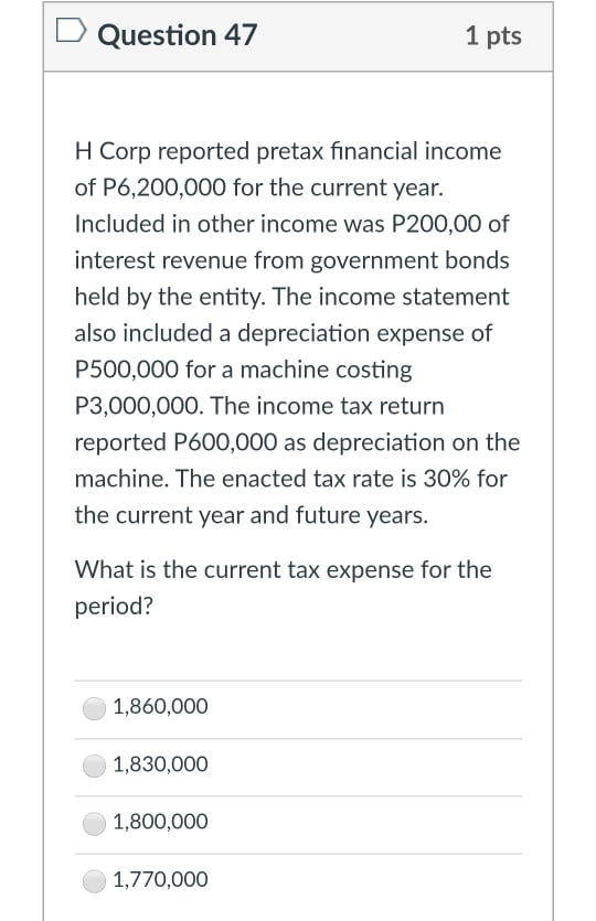 1' - How much will be presented in other comprehensive income? |