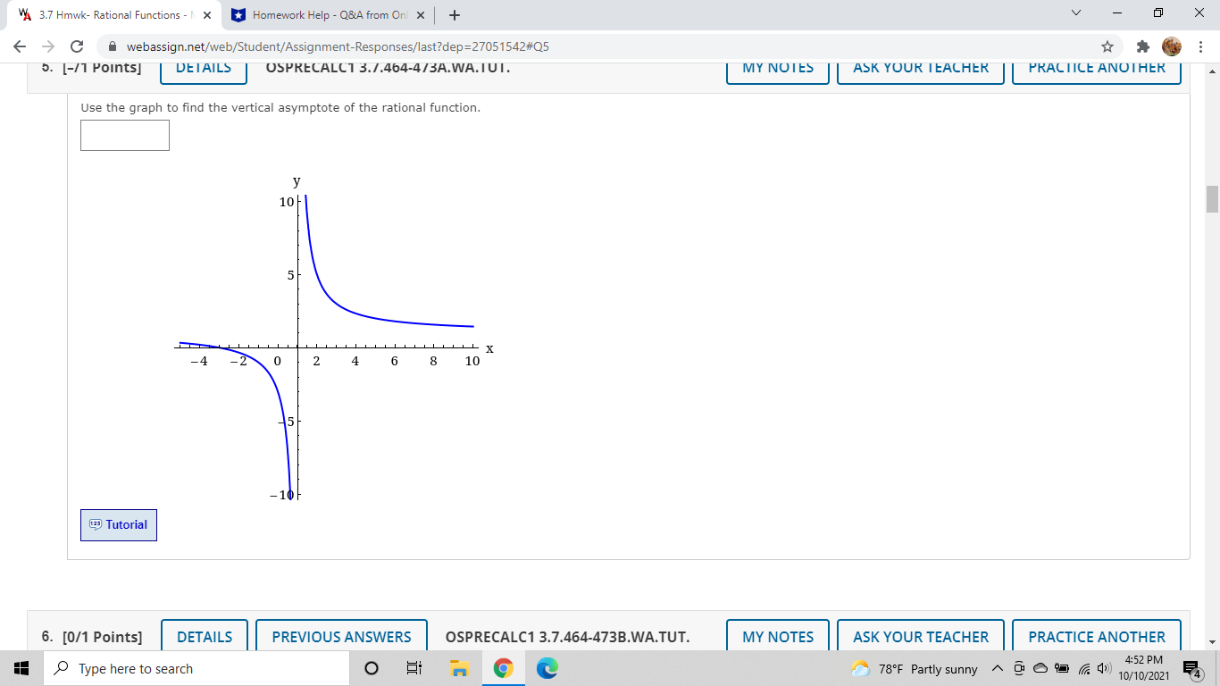  VA 3.7 Hmwk- Rational Functions - I X *Homework Help -