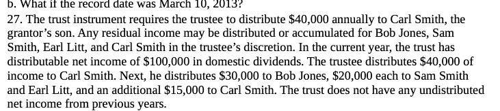 b. What if the record date was March 10, 2013? 27.