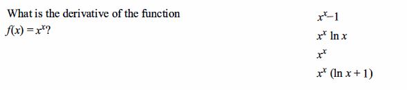 What is the derivative of the funcon XXI In x