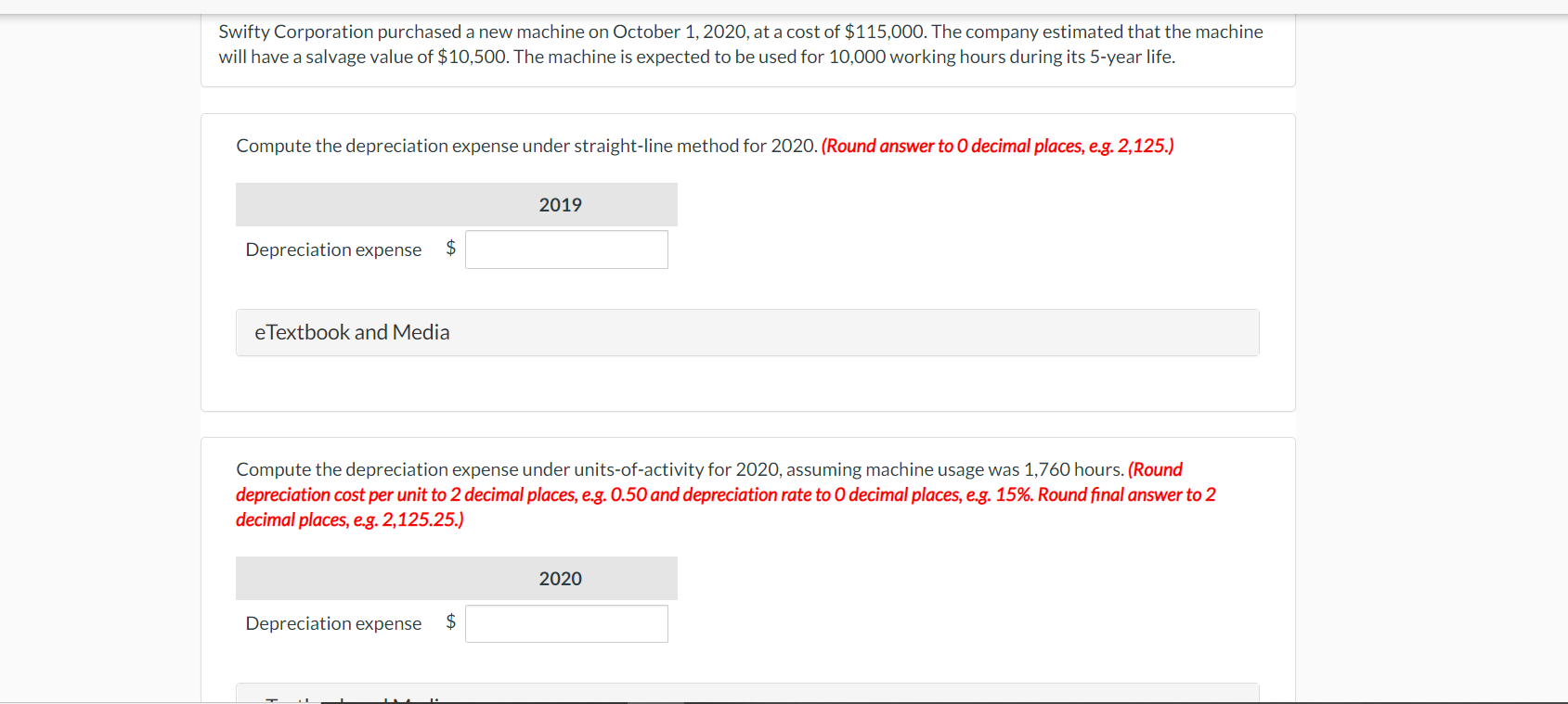 straight-line rate for 2020 and 2021. (Round answers to O decimal places,