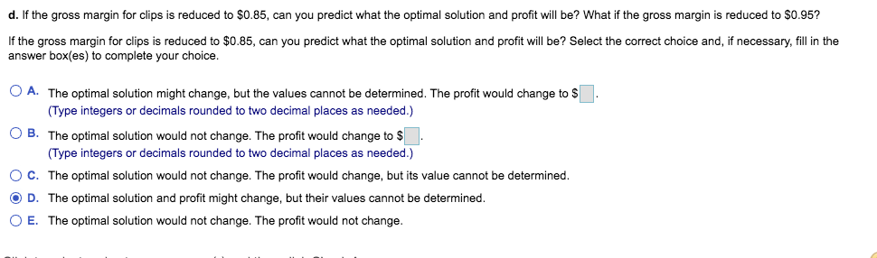 Sensitivity Report X A B C D E F G H 6