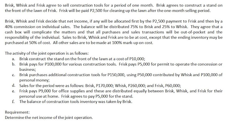 could you please help me answer this problem Brisk, Whisk and Frisk