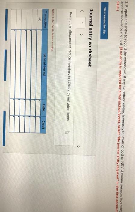 Classification Per Unit Quantity Cost NRV Keyboards Stock A 25 $102 $