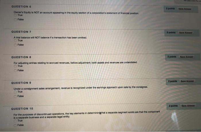 to identify the separate performance obligations of the contract. True Falso QUESTION