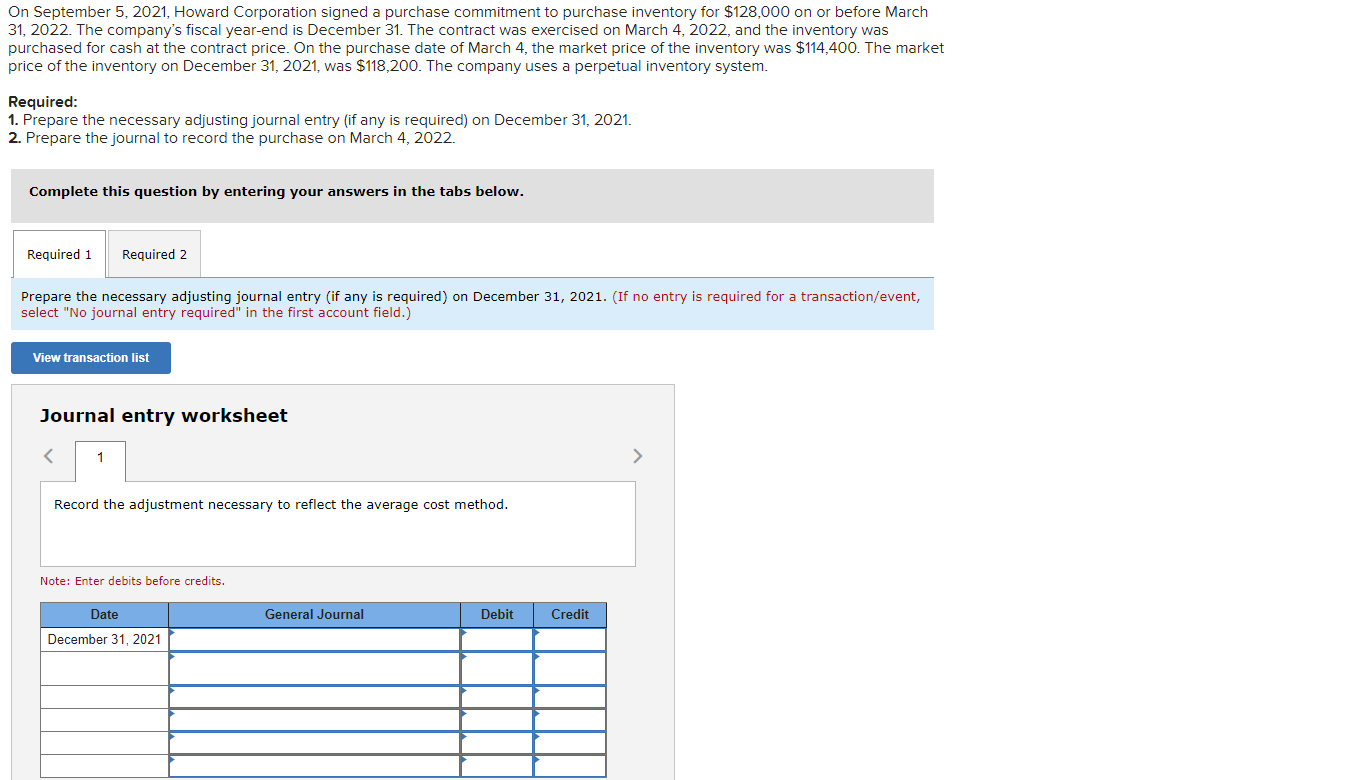 On September 5, 2021, Howard Corporation signed a purchase commitment to purchase